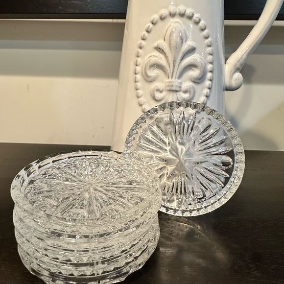 Vintage Other - Vintage Crystal Coasters - Set of 6